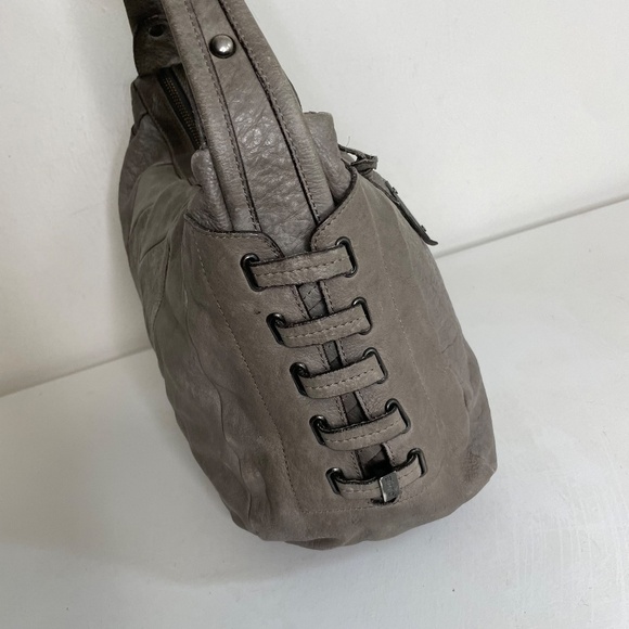 ABRO Distressed Leather Patchwork Boho Hobo Shoulder Bag - Picture 14 of 14